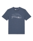 Preview: Stormy Weather – Unisex Bio T-Shirt mit Boot im Sturm - Dark Heather Blue